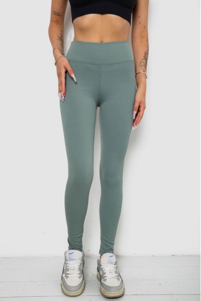 Лосини однотонні у рубчик утеплені на флісі  -уцінка, колір оливковий, 238R605-U-15