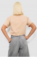 Футболка женская с принтом, цвет бежевый, 244R2306 - фото № 3