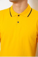 Поло мужское однотонное, цвет желтый, 244R2120-5 - фото № 4
