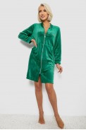 Халат жіночий велюровий на блискавці, колір зелений, 257R1022 - фото № 1