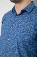 Рубашка мужская однотонная с принтом, цвет джинс, 186R2115 - фото № 4
