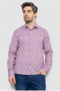 Рубашка мужская однотонная с принтом, цвет сиреневый, 186R2115 - фото № 5