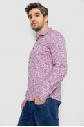 Рубашка мужская однотонная с принтом, цвет сиреневый, 186R2115 - фото № 7