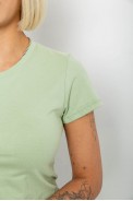 Футболка женская однотонная  -уценка, цвет оливковый, 129R8900-U-3 - фото № 4
