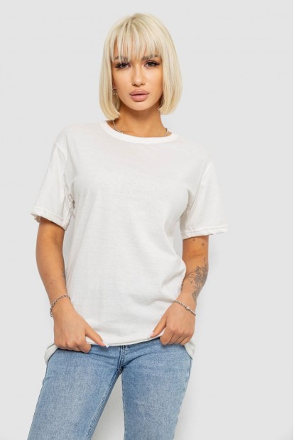 Футболка женская однотонная  -уценка, цвет молочный, 129R8900-2-U-4