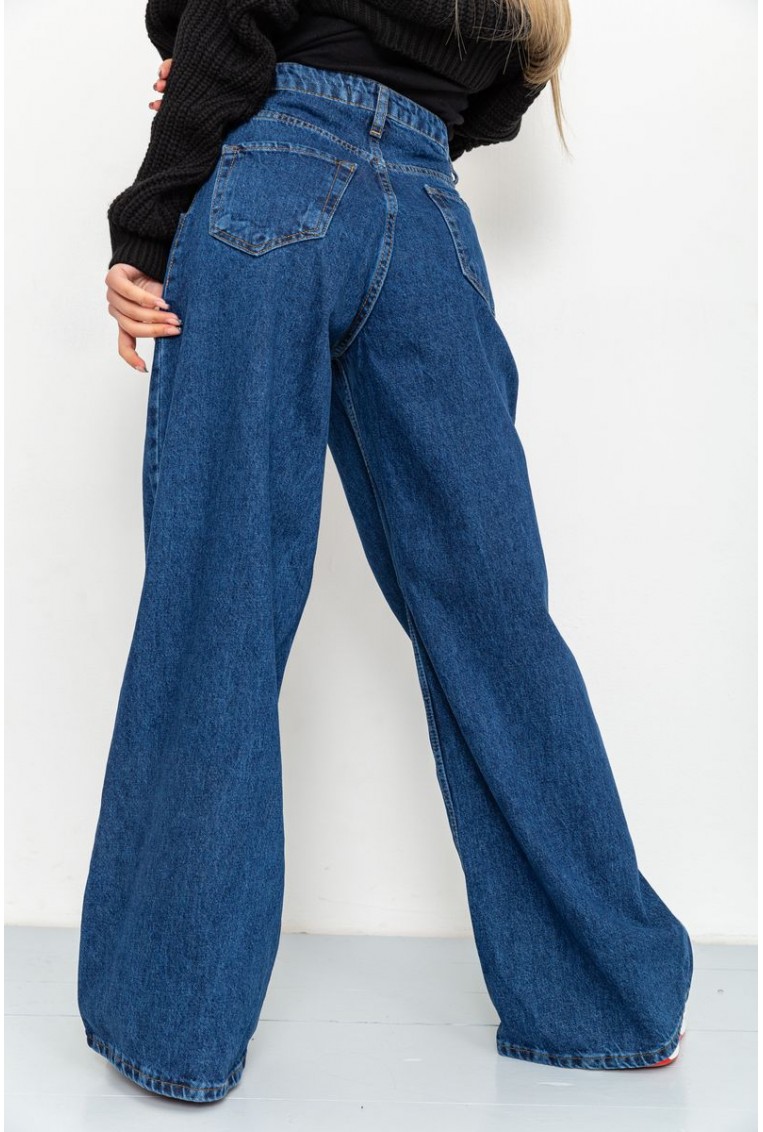 Купити Джинси жіночі широкі, колір синій, 164R305-1 - Фото №4