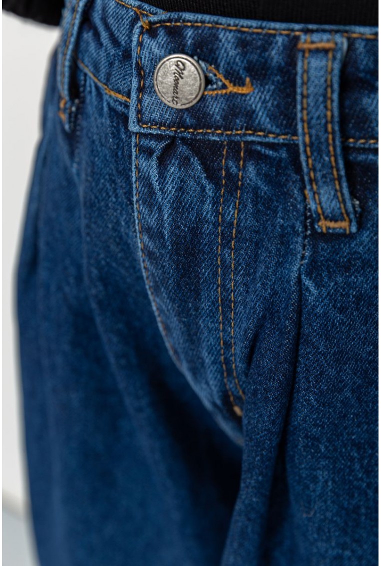 Купити Джинси жіночі широкі, колір синій, 164R305-1 - Фото №5