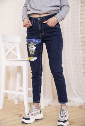 Женские темно-синие джинсы с Микки Маусом 164R1024-1