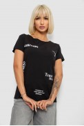 Футболка женская с принтом, цвет черный, 244R2214-5 - фото № 0