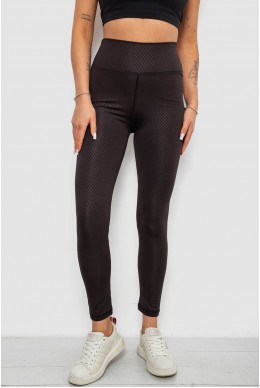 Лосини жіночі однотонні з принтом, колір чорний, 214R924