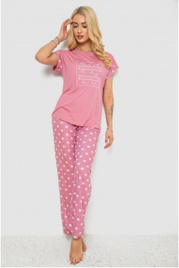 Піжама жіноча з принтом  -уцінка, колір пудровий, 243R2082-U