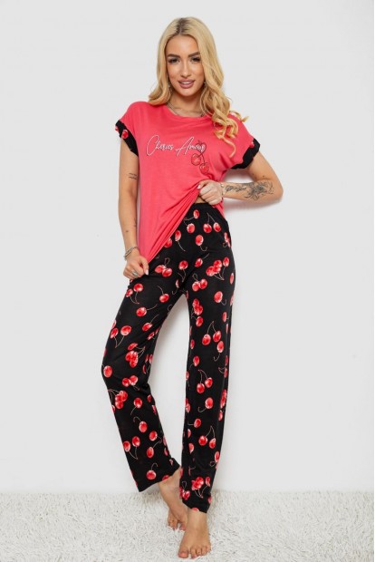 Піжама жіноча з принтом  -уцінка, колір рожевий, 243R2134-U