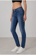 Джинси жіночі однотонні Slim fit, колір синій, 244RA601 - фото № 1
