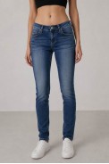 Джинси жіночі однотонні Slim fit, колір синій, 244RA601 - фото № 2
