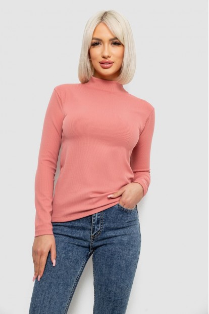 Гольф жіночий однотонний в рубчик, колір кораловий, 214R332