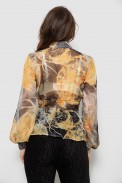 Блуза женская с принтом шифоновая, цвет серо-желтый, 230R1502-4 - фото № 3