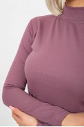 Гольф жіночий однотонний в рубчик, колір сливовий, 214R332 - фото № 4