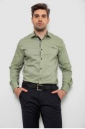 Сорочка чоловіча з принтом, колір оливковий, 214R7173 - фото № 1