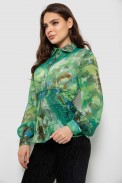 Блуза женская с принтом шифоновая, цвет зеленый, 230R1502-4 - фото № 2