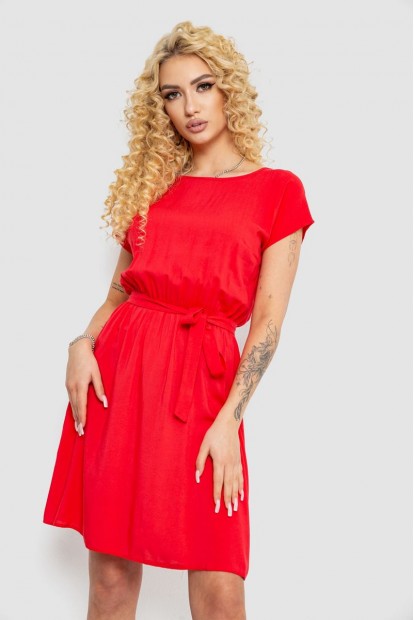 Платье однотонное, цвет красный, 214R0225