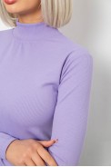 Гольф жіночий однотонний в рубчик, колір бузковий, 214R332 - фото № 4