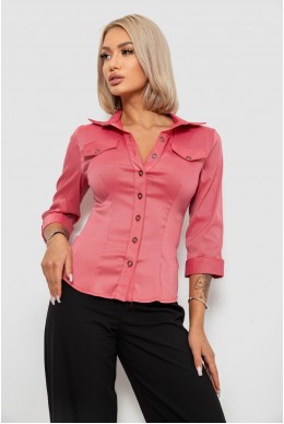 Рубашка классическая в полоску, цвет коралловый, 230R643