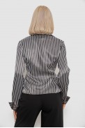 Сорочка класична в смужку  -уцінка, колір чорно-білий, 230R64-3-U-24 оптом - фото № 3