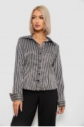 Сорочка класична в смужку  -уцінка, колір чорно-білий, 230R64-3-U-27 - фото № 0
