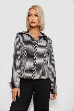 Рубашка классическая в полоску  -уценка, цвет черно-белый, 230R64-3-U-27