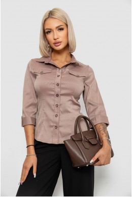 Рубашка классическая в полоску, цвет бежевый, 230R643