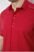 Мужская рубашка с принтом, цвет бордовый, 186R7405 - фото № 4