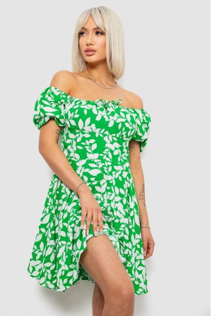 Платье женское с принтом софт, цвет зеленый, 257R811-2