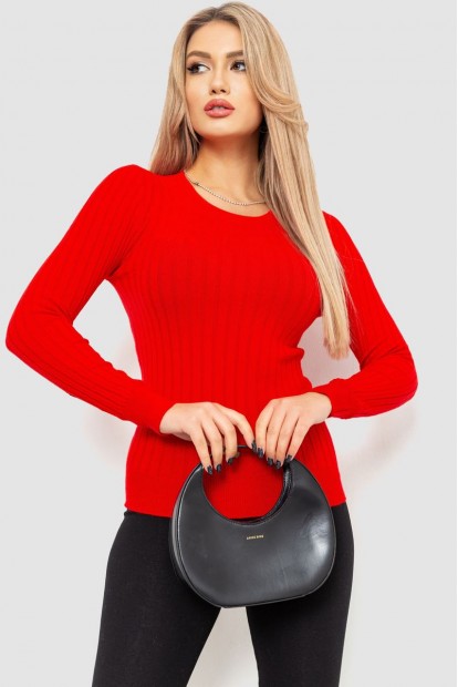 Водолазка жіноча в рубчик  -уцінка, колір червоний, 204R9031-U-1