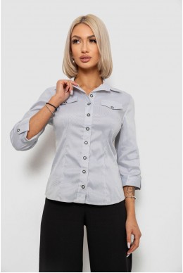 Рубашка классическая в полоску, цвет серый, 230R643