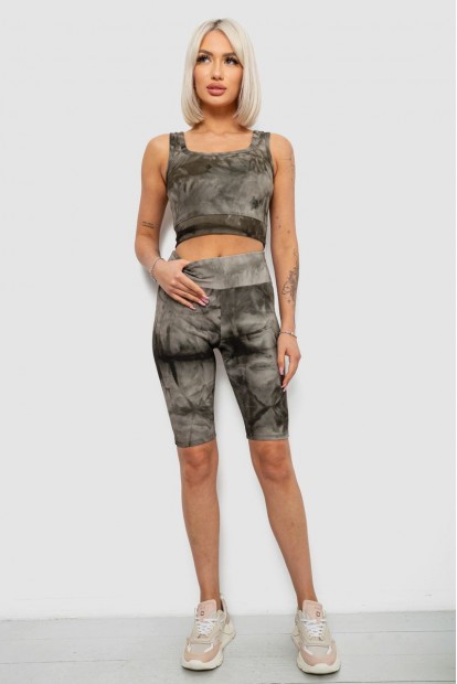 Костюм женский домашний в рубчик, цвет хаки, 214R341