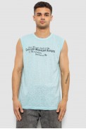 Майка чоловіча з принтом, колір бірюзовий, 244R351-5 - фото № 0