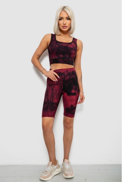 Костюм женский домашний в рубчик, цвет бордовый, 214R341