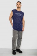 Майка чоловіча з принтом, колір синій, 244R351-5 - фото № 1