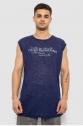 Майка чоловіча з принтом, колір синій, 244R351-5 - фото № 0