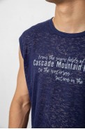Майка чоловіча з принтом, колір синій, 244R351-5 - фото № 4