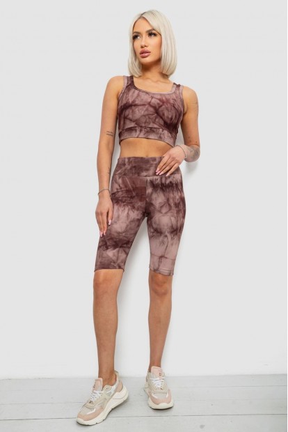 Костюм женский домашний в рубчик, цвет мокко, 214R341