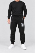 Спортивные штаны мужские на флисе, цвет черный, 129R6130-5 - фото № 1