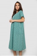 Платье женское однотонное с принтом, цвет оливковый, 214R209-6 - фото № 2