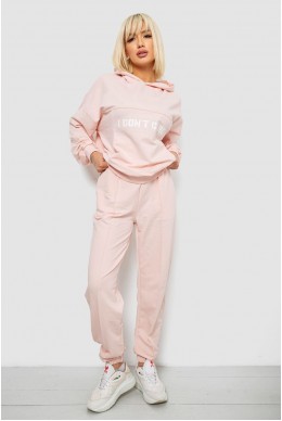 Спортивный костюм женский с принтом, цвет пудровый, 244R1059AG