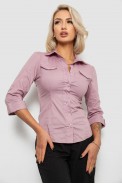 Рубашка женская однотонная, цвет пудровый, 230R068-7 оптом - фото № 0