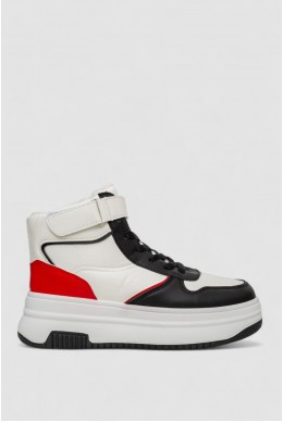 Кросівки жіночі зимові на хутрі  -уцінка, колір біло-чорний, 248RAM04-U