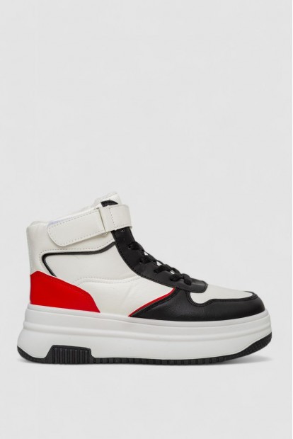 Кросівки жіночі зимові на хутрі  -уцінка, колір біло-чорний, 248RAM04-U