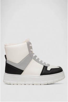 Кроссовки женские зимние на меху  -уценка, цвет бело-черный, 248RMB07-U-4