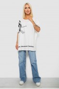 Футболка женская с принтом, цвет молочный, 244R5003 - фото № 1