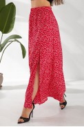 Юбка софт однотонная в горошек, цвет красный, 257R11-1 - фото № 4